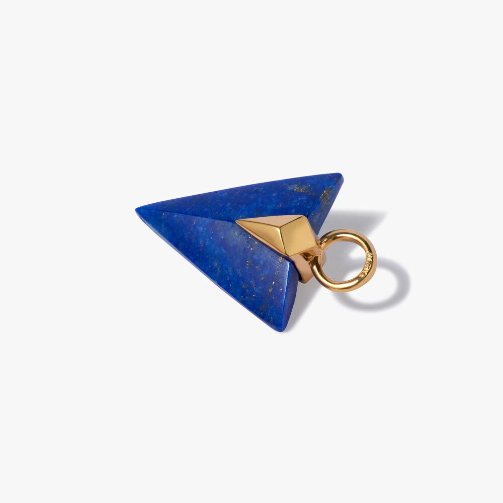 Deco 18ct Yellow Gold Lapis Lazuli Arrow Earring Drops | Annoushka jewelley